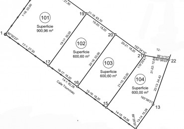 VILLA ALLENDE - 2.700 m2 - para NUEVE UNIDADES - LUZ, AGUA Y GAS NATURAL 